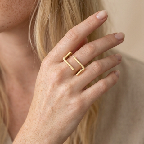 Bague rectangulaire doré Valmo
