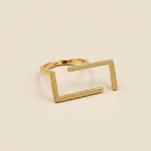 Bague rectangulaire doré Valmo
